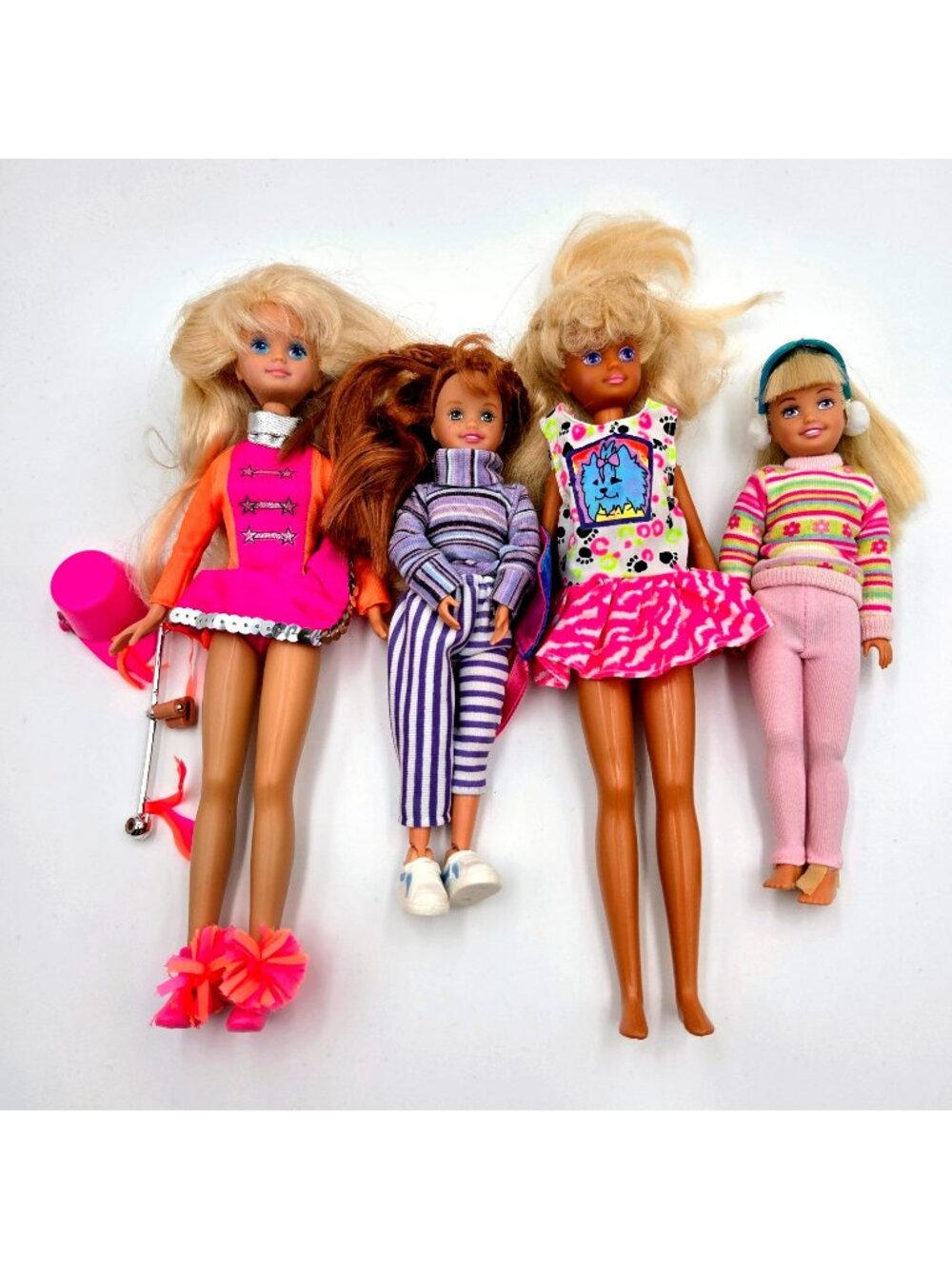 Barbie Doll Baton Twirling Skipper Skateboard Nikki Skiing Vacation Stacie 4 Dol